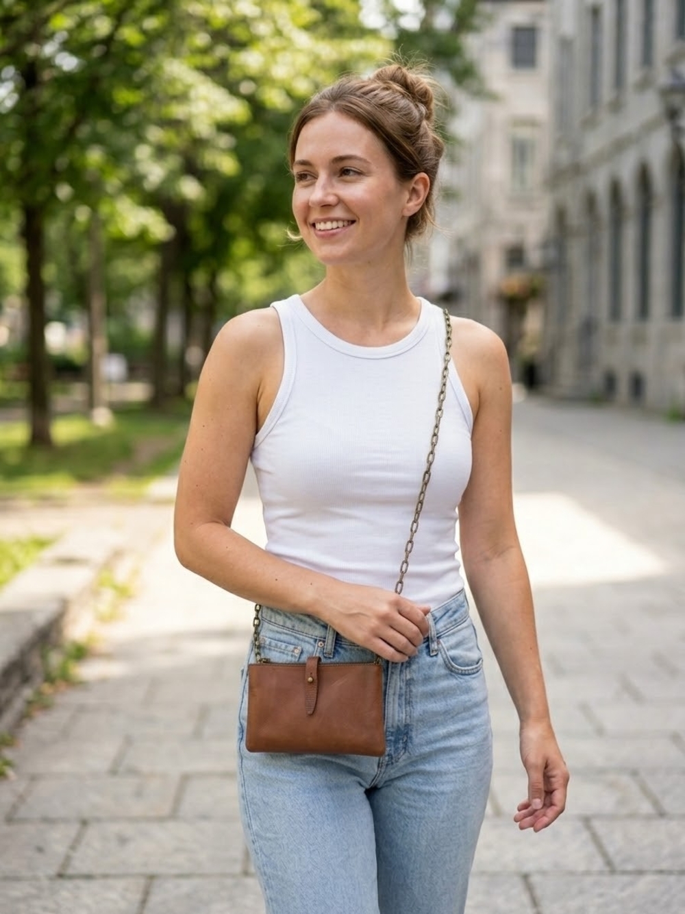 Madewell The Transport Accordion Crossbody Bag English Saddle Leather Brown